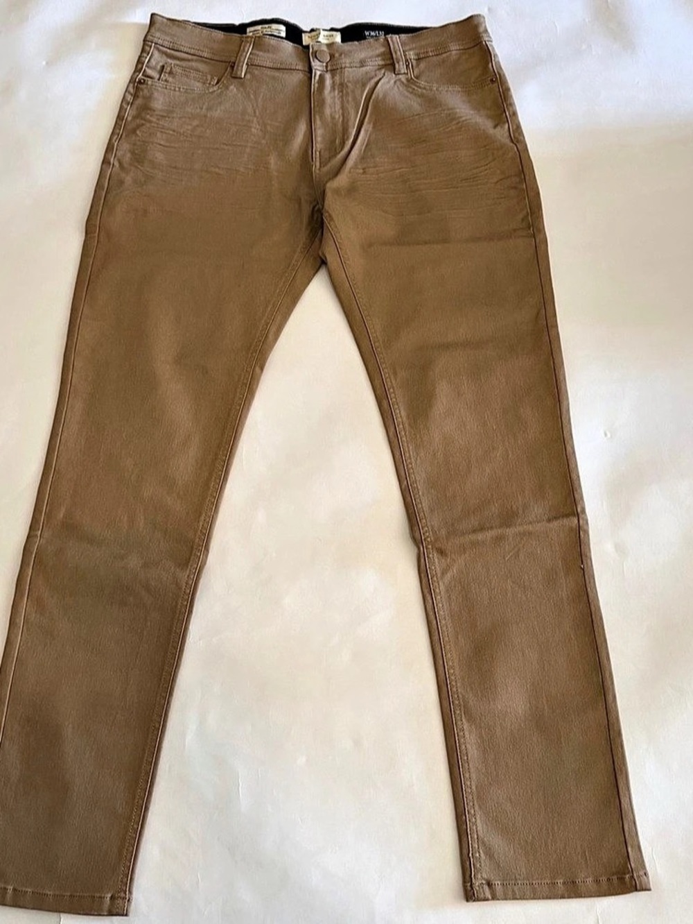 Scott James Slim Fit Stretch Pants Brown Waist 36 Length 32